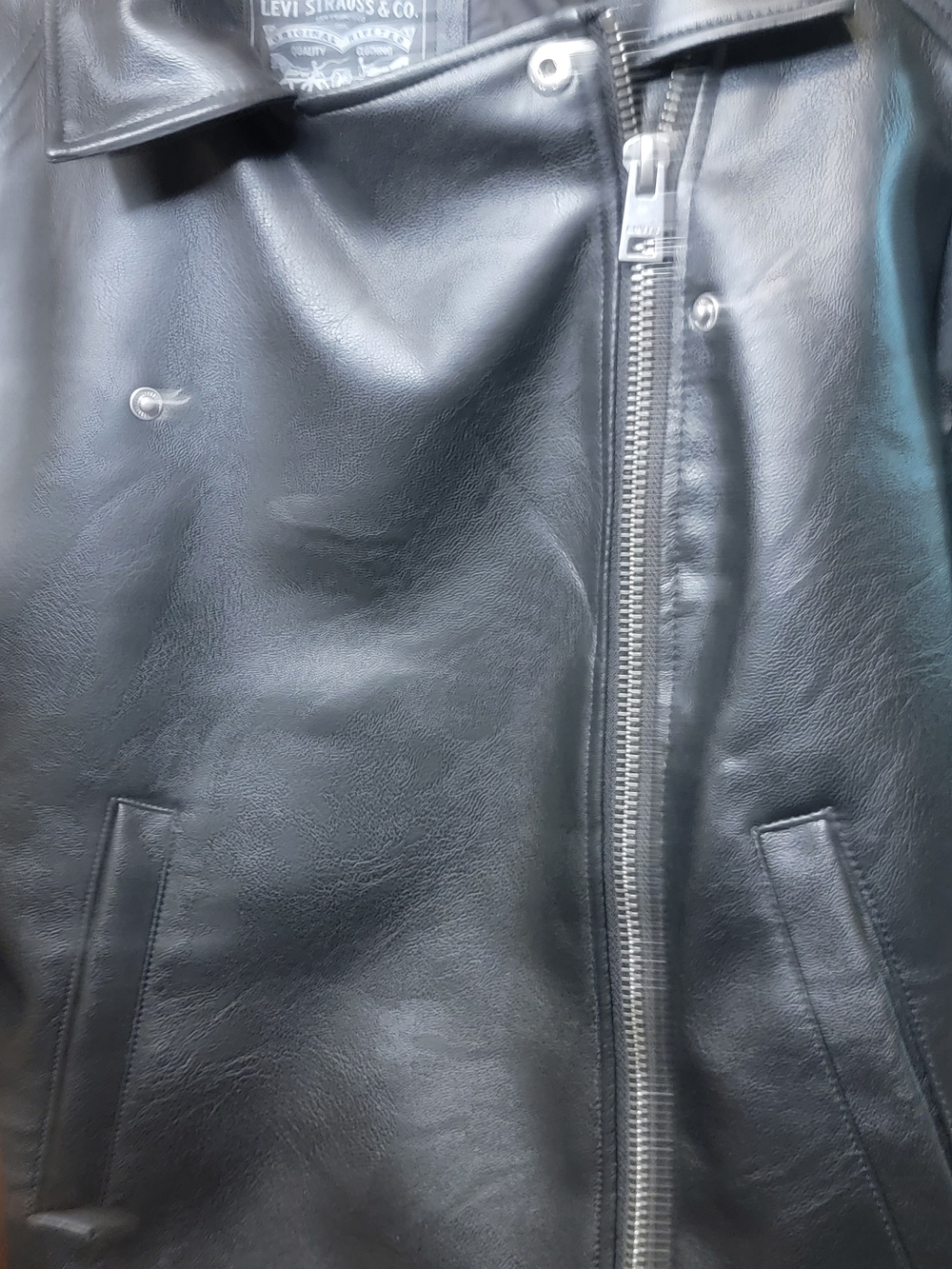 Levi's Women's Black Faux Leather Moto Jacket Size Medium - Picture 11 of 13